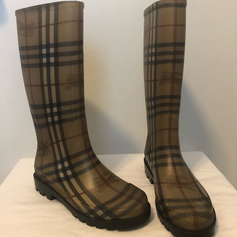 Burberry Nova Check Rain Boots Size Eur38/ US8